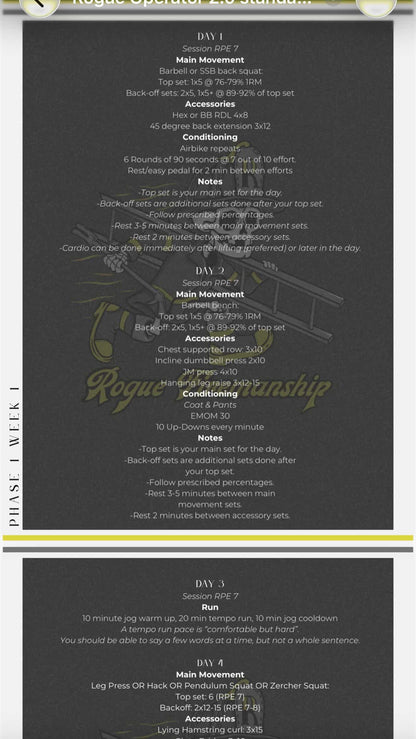 The Rogue Operator 2.0 12 Week Fitness Program